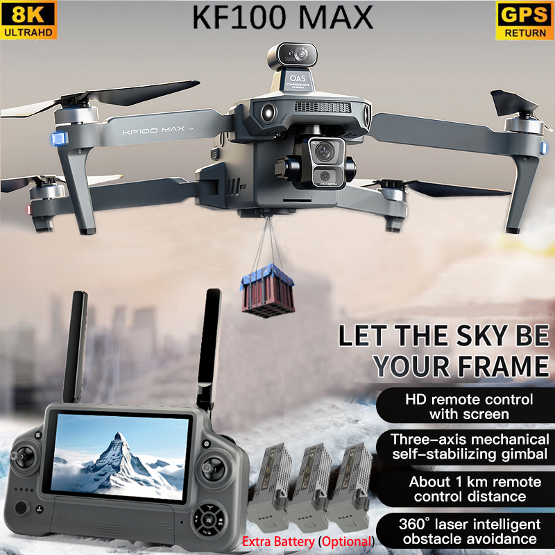 Dron GPS KF100 MAX Kamera 4K 3 – Drone Gimbal Brushless recenzja i cena